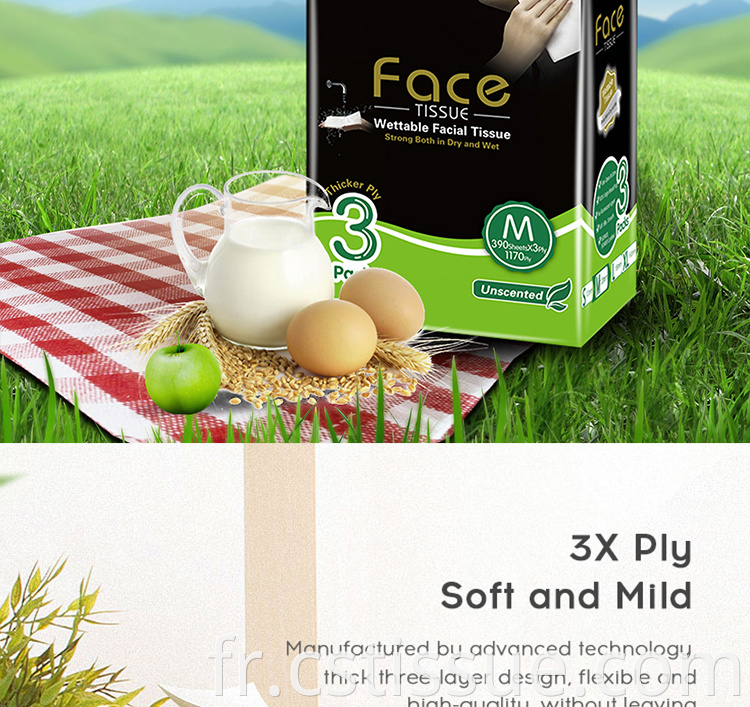 Fournisseur de Chine Tissue facial d'absorabilité Faciale de pulpe vierge ultra-soft